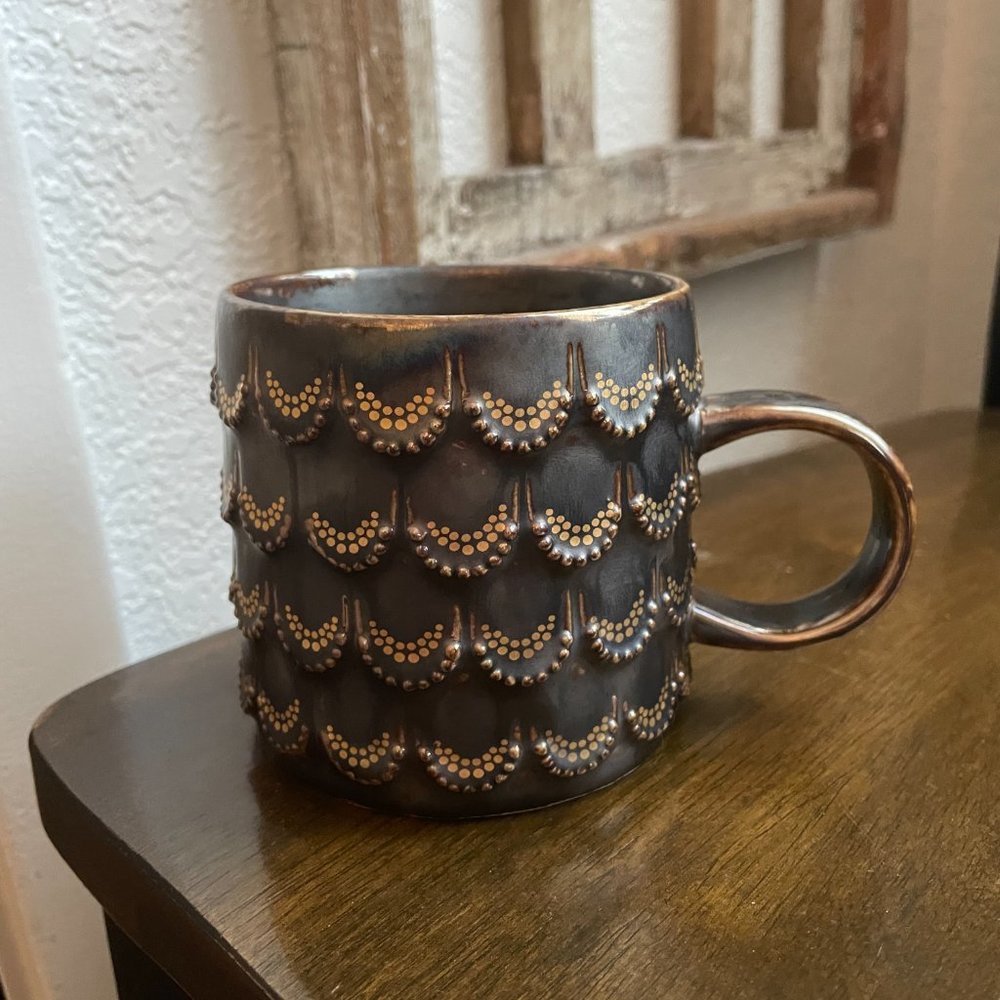 Starbucks 2015 Mermaid Golden Scales Anniversary Mug 10 Fl Oz